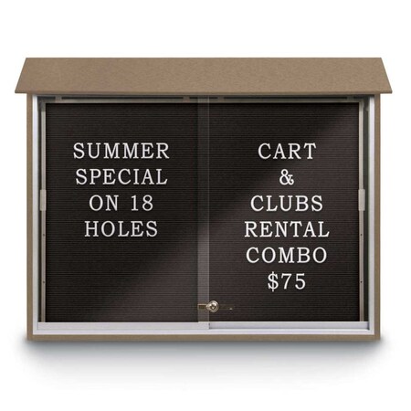 United Visual Products Indoor Enclosed Combo Board, 42"x32", Brnz Frame/Wht Porc & Blue Spruce UVCB4232BZ-WHTPORC-BLSPRU